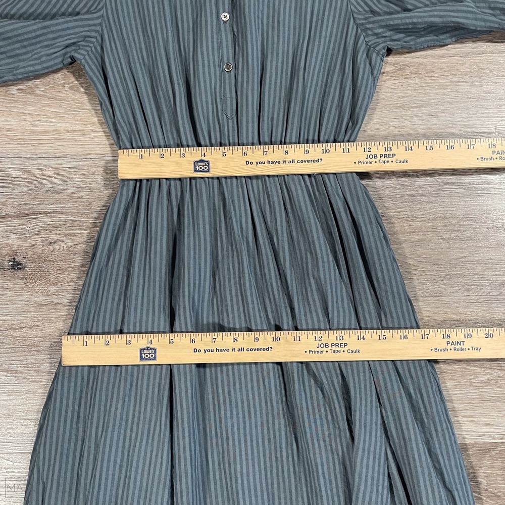 Jenni Kayne Women's Seersucker Shirt Dress Stripe Maxi 3/4 Sleeve Lined S Blue - Picture 4 of 8